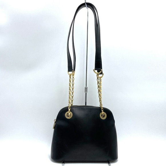 CELINE M14 Tote Bag Shoulder Chain Leather Black Women's Men's - Picture 1 of 10